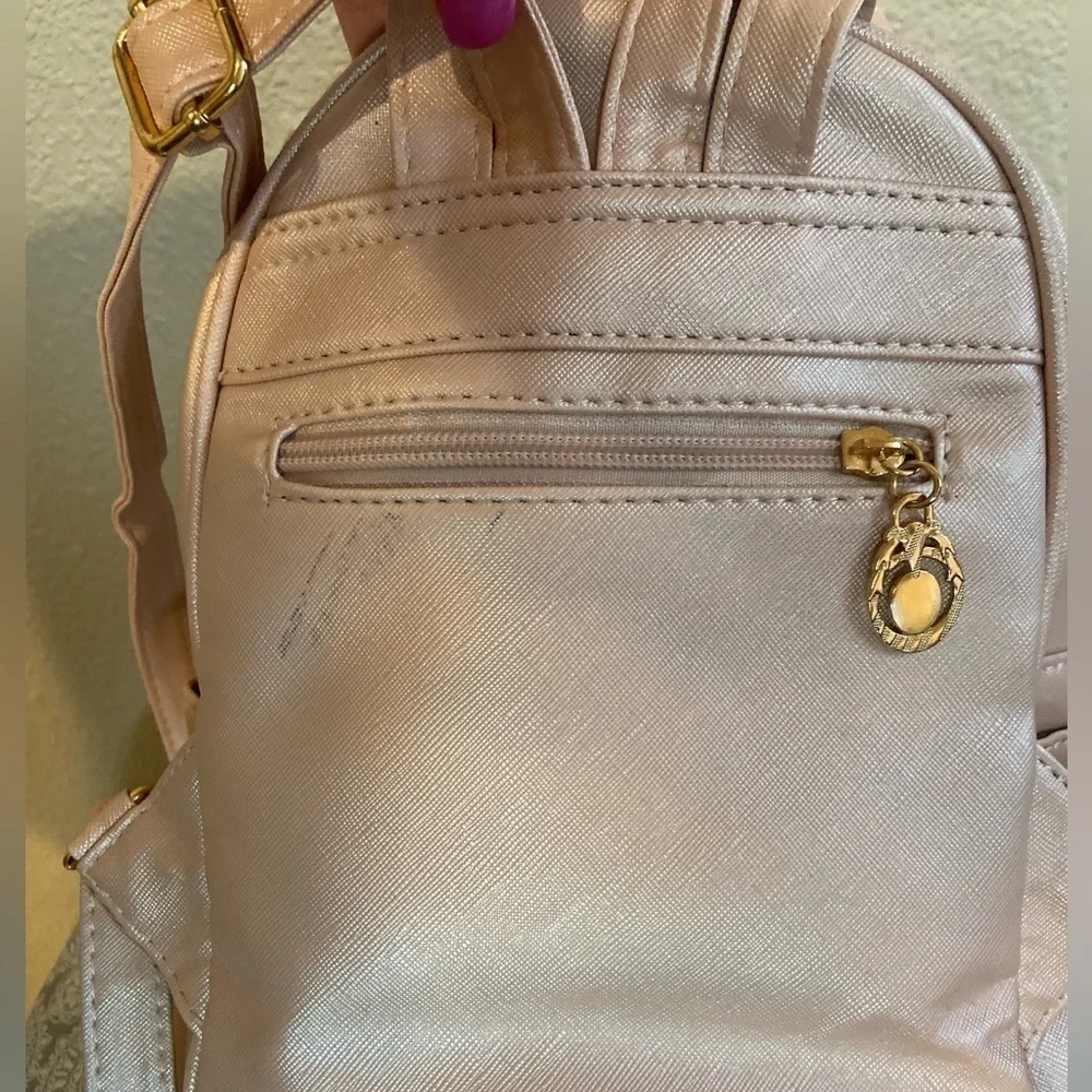 I Ihayner~Sweet Light Pink Bowknot Faux Leather Mini Backpack/Purse~Poly Lining~
